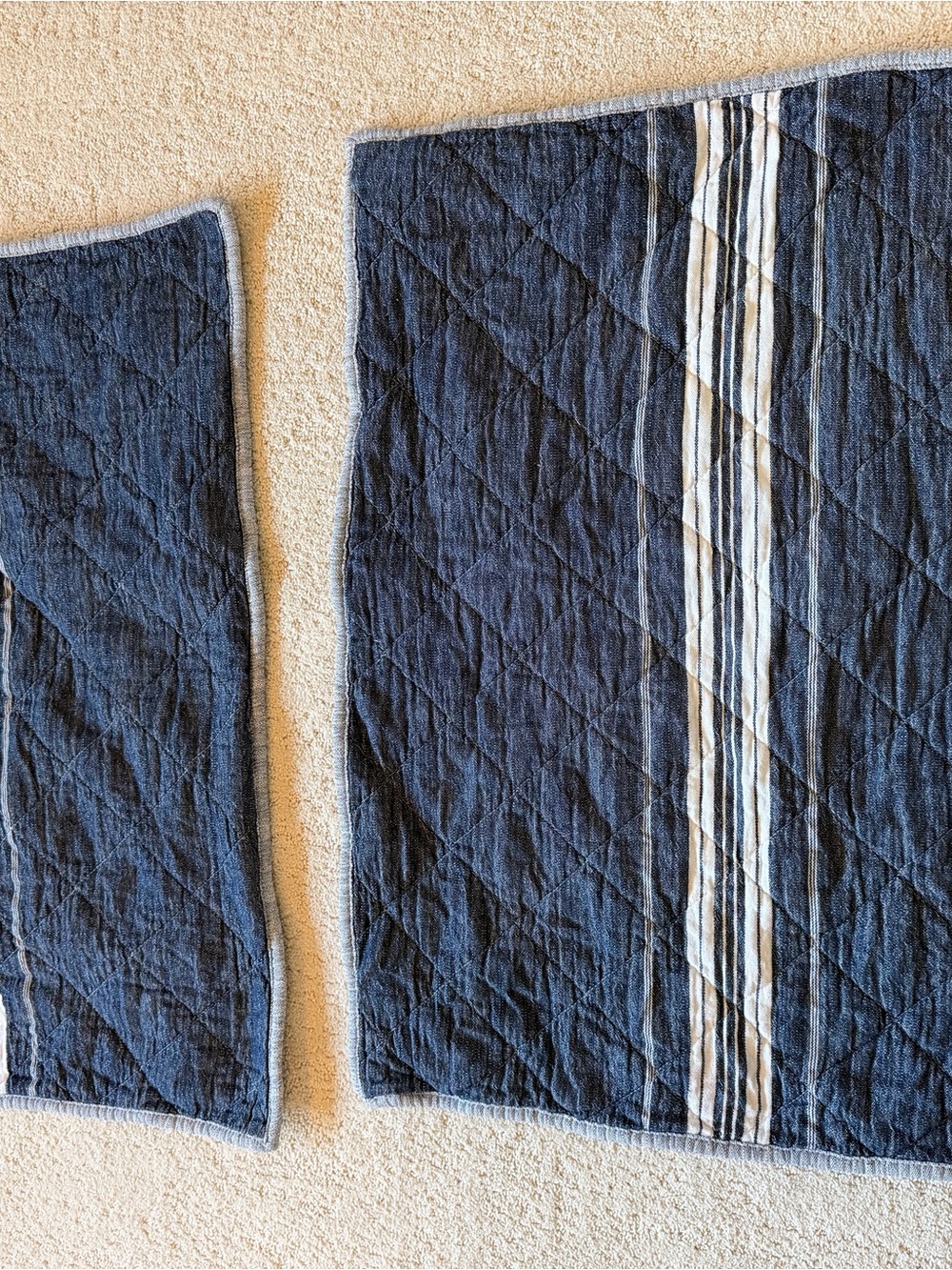 EUC Pottery Barn Teen Quilted Navy Stripe Sham Set (2) - Picture 9 of 16
